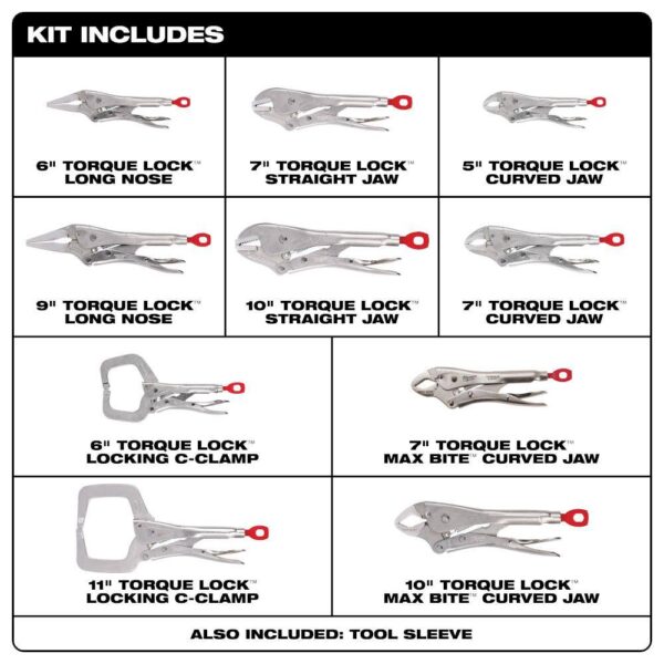 1002718906 Torque Lock Locking Pliers Kit (10-Piece) - Image 2