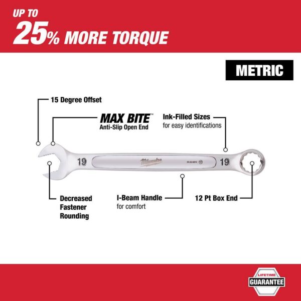 48-22-3690-48-22-9407-48-22-9507 Torque Lock Locking Pliers Kit with Combination Metric and SAE Wrench Mechanics Tool Set (24-Piece) - Image 9