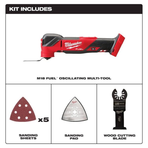 2836-20-2737-20 M18 FUEL 18V Lithium-Ion Cordless Brushless Oscillating Multi-Tool with FUEL Jigsaw (Tool-Only) - Image 2