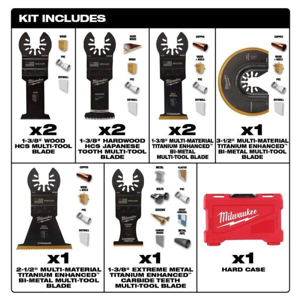 2836-21-49-10-9113 M18 FUEL 18V Lithium-Ion Cordless Brushless Oscillating Multi-Tool Kit W/ Multi-Tool Blade Kit (9-Piece) - Image 3