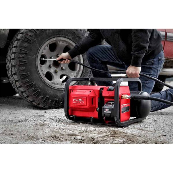 2840-20-48-73-2010 M18 FUEL 18-Volt Lithium-Ion Cordless 2 Gal. Compact Electric Quiet Air Compressor (Tool-Only) w/Clear Safety Glasses - Image 9