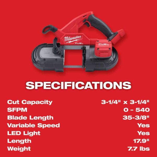 2829-20-48-59-1880 M18 FUEL 18-Volt Lithium-Ion Brushless Cordless Compact Bandsaw with 8.0 Ah Starter Kit - Image 8