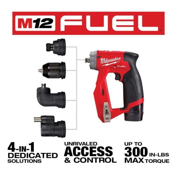 2505-22-2367-20 M12 FUEL 12-Volt Lithium-Ion Brushless Cordless 4-in-1 Installation 3/8 in. Drill Driver Kit w/M12 Rover Service Light - Image 3