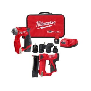 2505-22-2540-20 M12 FUEL 12V Cordless 4-in-1 Installation 3/8 in. Drill Driver Kit with M12 23-Gauge Lithium-Ion Cordless Pin Nailer
