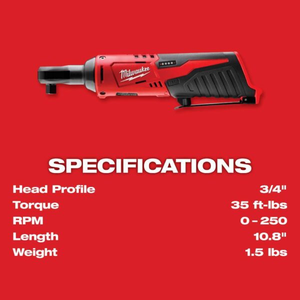 3403-22-2457-20 M12 FUEL 12-Volt Lithium-Ion Brushless Cordless 1/2 in. Drill Driver Kit with M12 3/8 in. Ratchet - Image 4