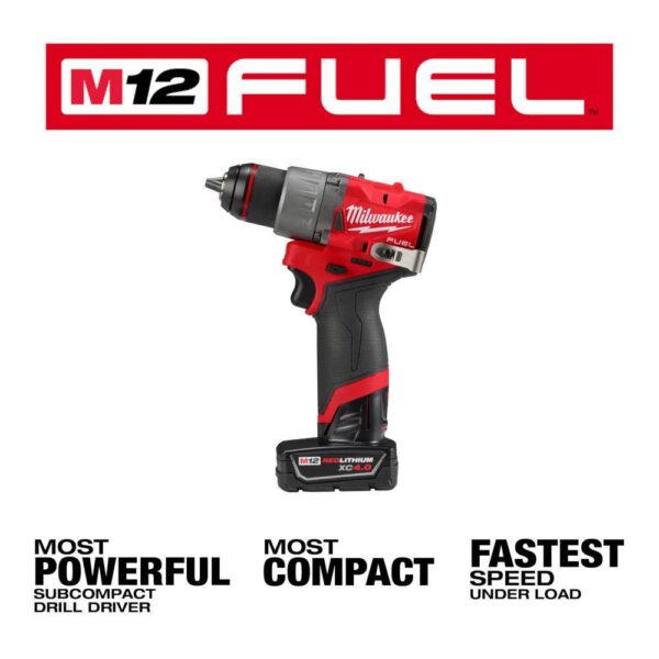 3403-22-2457-20 M12 FUEL 12-Volt Lithium-Ion Brushless Cordless 1/2 in. Drill Driver Kit with M12 3/8 in. Ratchet - Image 12