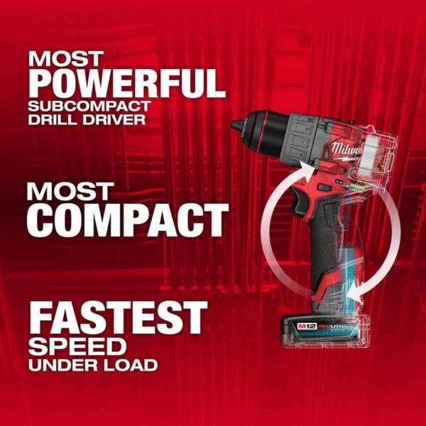 3403-22-2488-20 M12 FUEL 12V Lithium-Ion Brushless Cordless 1/2 in. Drill Driver Kit w/M12 Soldering Iron - Image 2