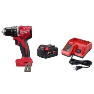 3601-20-48-59-1850 M18 18V Lithium-Ion Brushless Cordless 1/2 in. Compact Drill/Driver with M18 5.0Ah Battery and Charger