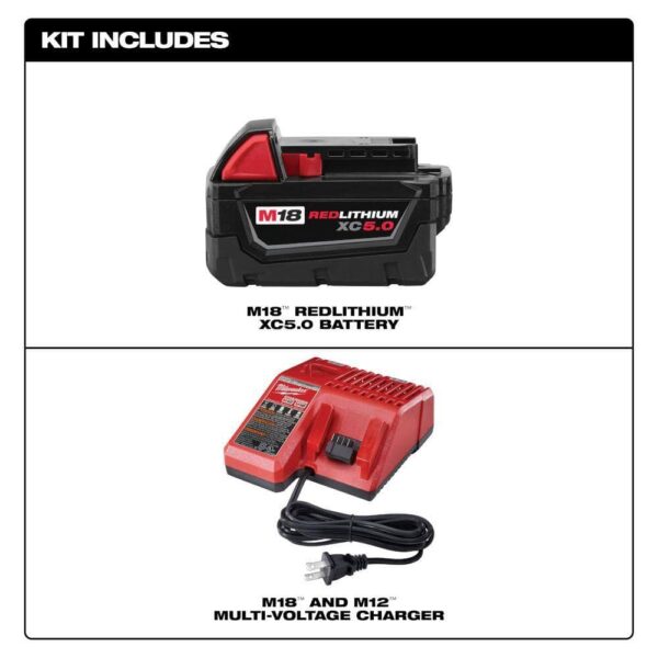 3601-20-48-59-1850 M18 18V Lithium-Ion Brushless Cordless 1/2 in. Compact Drill/Driver with M18 5.0Ah Battery and Charger - Image 8