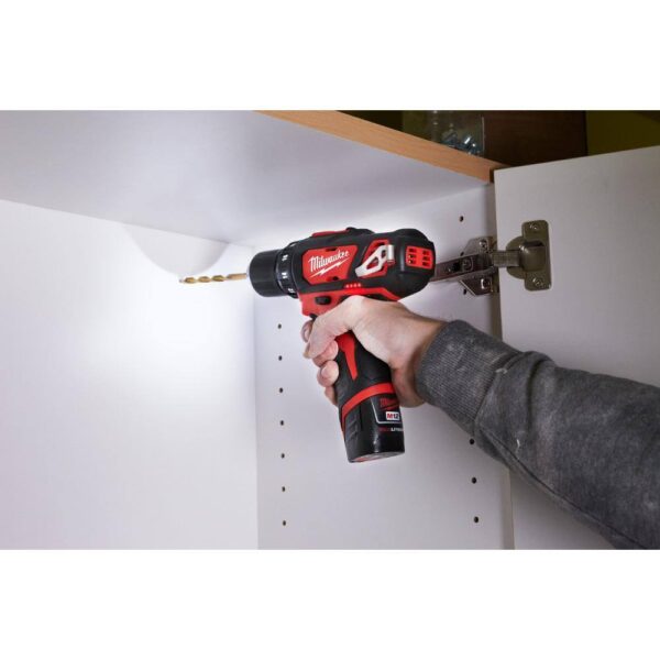 2494-22-2457-20 M12 12V Lithium-Ion Cordless Drill Driver/Impact Driver/ Ratchet Combo Kit (3-Tool) - Image 7