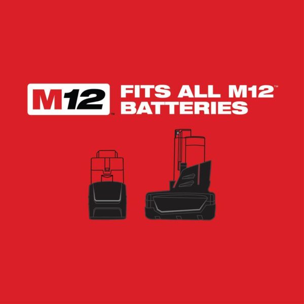 2494-22-2457-20 M12 12V Lithium-Ion Cordless Drill Driver/Impact Driver/ Ratchet Combo Kit (3-Tool) - Image 8