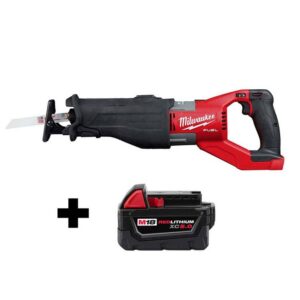 M18 FUEL 18V Lithium-Ion Brushless Cordless SUPER SAWZALL Orbital Reciprocating Saw with M18 5.0 Ah Battery