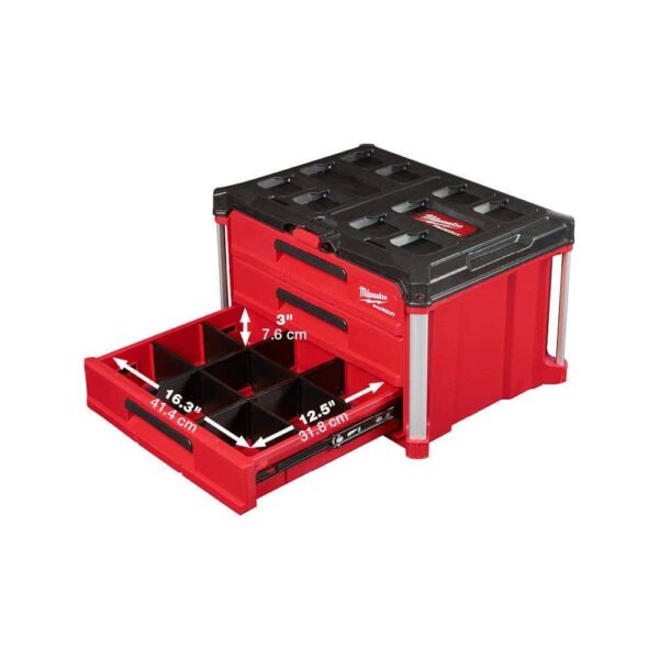 3/8 in. Drive SAE/Metric Mechanics Tool Set (62-Piece) with PACKOUT 3-Drawer Tool Box - Image 9
