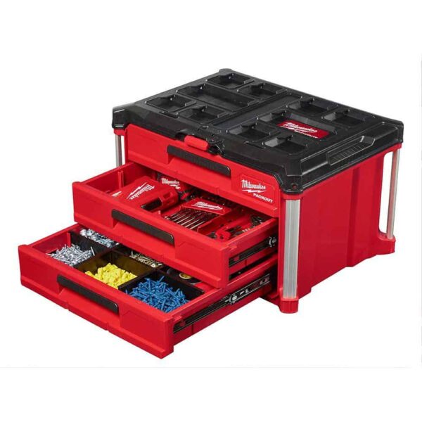 3/8 in. Drive SAE/Metric Mechanics Tool Set (62-Piece) with PACKOUT 3-Drawer Tool Box - Image 12