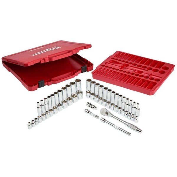 3/8 in. Drive SAE/Metric Ratchet   Socket Mechanics Tool Set with SAE/Metric Ratcheting Combination Wrenches (70-Piece) - Image 5