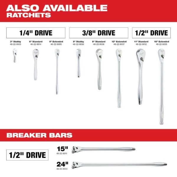 3/8 in. Drive SAE/Metric Ratchet   Socket Mechanics Tool Set with SAE/Metric Ratcheting Combination Wrenches (70-Piece) - Image 12