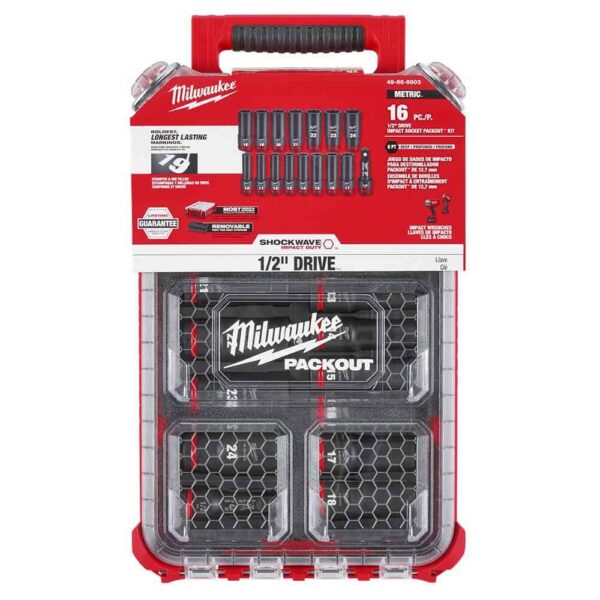 1/2 in. Drive SAE/Metric Ratchet   Socket Tool Set   1/2 in. Drive Metric Deep Well PACKOUT Impact Socket Set (63-Piece) - Image 11