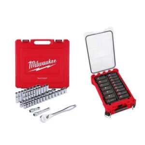 1/2 in. Drive SAE/Metric Ratchet   Socket Tool Set   1/2 in. Drive Metric Deep Well PACKOUT Impact Socket Set (63-Piece)