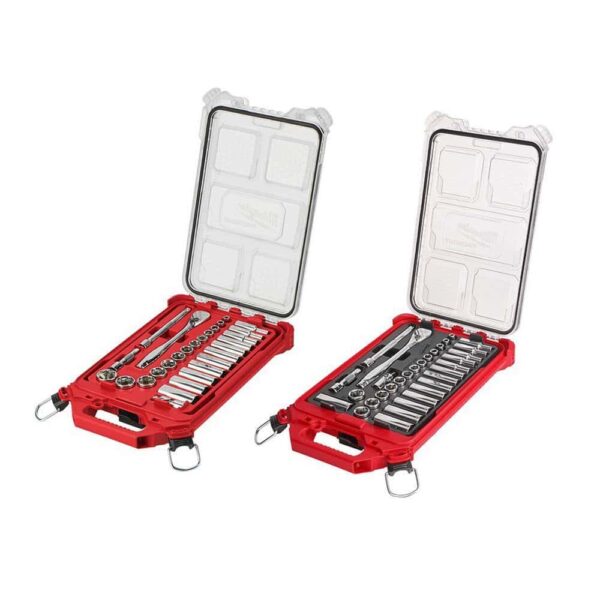 48-22-9481-48-22-9482 3/8 in. Drive SAE/Metric Ratchet and Socket Mechanics Tool Set with PACKOUT Case (60-Piece)