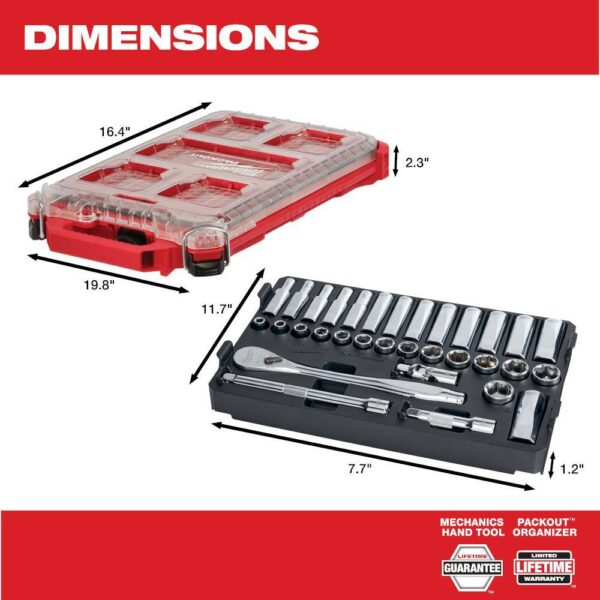 48-22-9482 3/8 in. Drive Metric Ratchet and Socket Mechanics Tool Set with PACKOUT Case (32-Piece) - Image 11