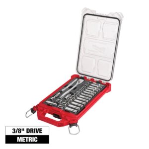 48-22-9482 3/8 in. Drive Metric Ratchet and Socket Mechanics Tool Set with PACKOUT Case (32-Piece)