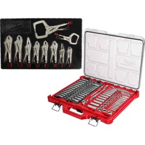 3/8 in. and 1/4 in. Drive SAE/Metric Ratchet and Socket Mechanics Tool Set with PACKOUT Case and Pliers Set (116-Piece)