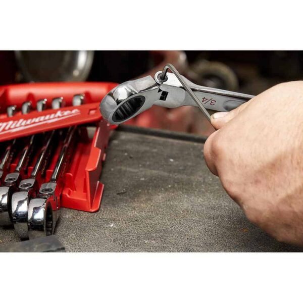 144-Position Flex-Head Ratcheting Combination Wrench Set SAE and METRIC (14-Piece) - Image 13