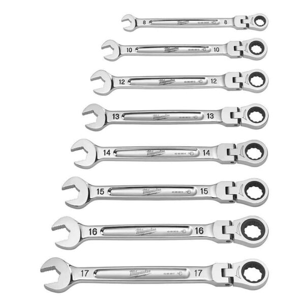 144-Position Flex-Head Ratcheting Combination Wrench Set SAE and METRIC (14-Piece) - Image 8