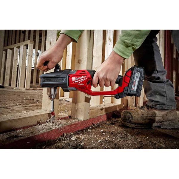 2807-20-49-56-9295 M18 FUEL GEN II 18-Volt Lithium-Ion Brushless Cordless 1/2 in. Hole Hawg Right Angle Drill w/9pc PACKOUT Hole Saw Kit - Image 4
