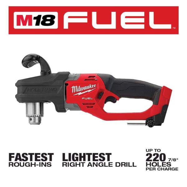 2807-20-49-56-9295 M18 FUEL GEN II 18-Volt Lithium-Ion Brushless Cordless 1/2 in. Hole Hawg Right Angle Drill w/9pc PACKOUT Hole Saw Kit - Image 9
