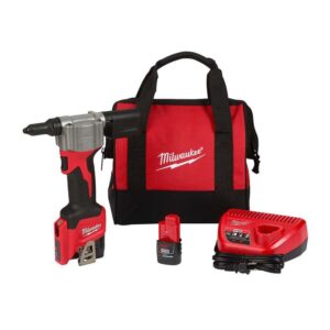 2550-22 M12 12-Volt Lithium-Ion Cordless Rivet Tool Kit with (2) 1.5Ah Batteries and Charger