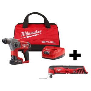 2416-21XC-2426-20 M12 FUEL 12-Volt Lithium-Ion 5/8 in. Brushless Cordless SDS-Plus Rotary Hammer Kit with M12 Multi-Tool