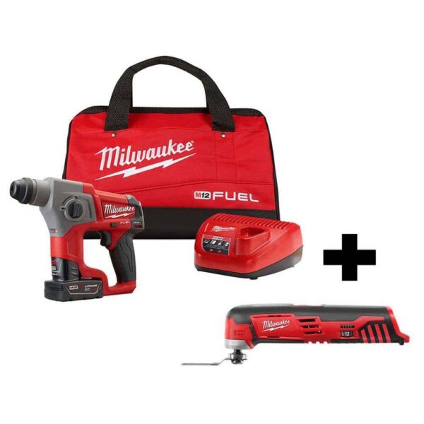 2416-21XC-2426-20 M12 FUEL 12-Volt Lithium-Ion 5/8 in. Brushless Cordless SDS-Plus Rotary Hammer Kit with M12 Multi-Tool