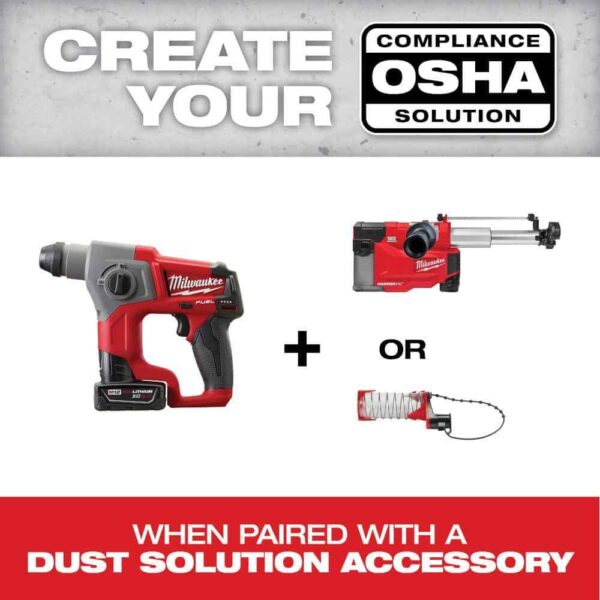 2416-21XC-2426-20 M12 FUEL 12-Volt Lithium-Ion 5/8 in. Brushless Cordless SDS-Plus Rotary Hammer Kit with M12 Multi-Tool - Image 2