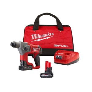 2416-21XC-48-11-2450 M12 FUEL 12-Volt Lithium-Ion Brushless Cordless 5/8 in. SDS-Plus Rotary Hammer Kit with XC High Output 5.0 Ah Battery