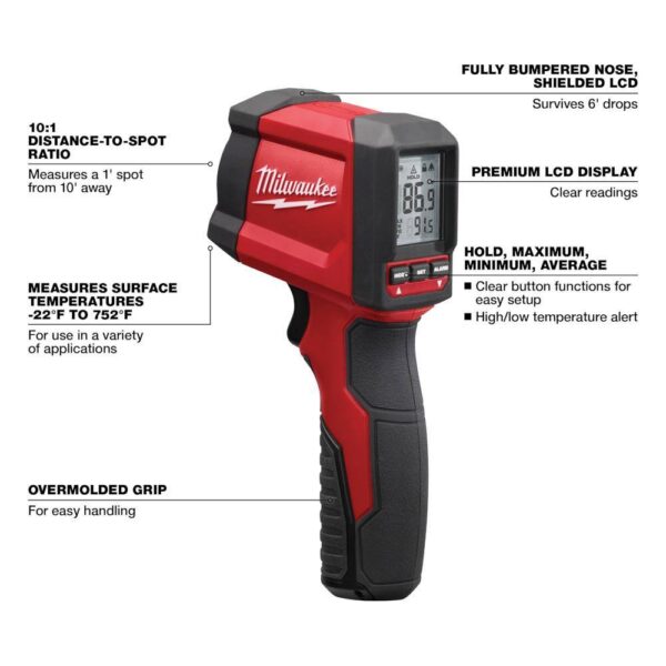 2267-20 Laser Temperature Infrared 10:1 Thermometer - Image 8