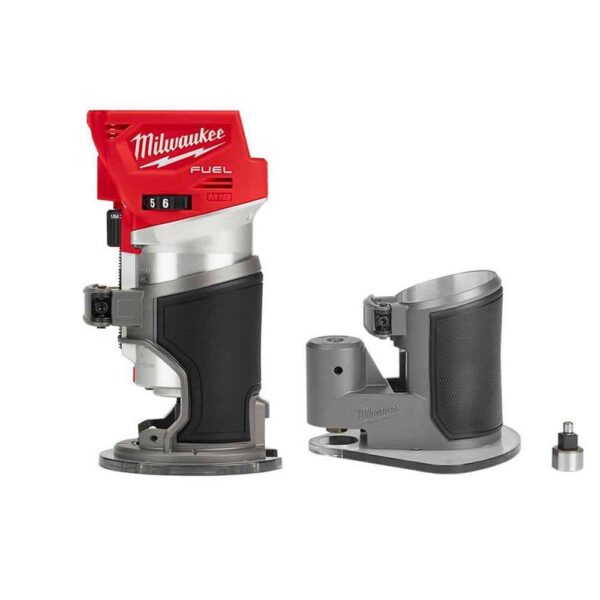 M18 FUEL 18V Lithium-Ion Brushless Cordless Compact Router w/ Compact Router Offset Base