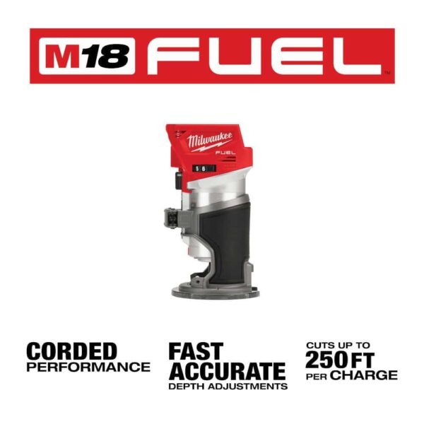 M18 FUEL 18-Volt Lithium-Ion Brushless Cordless Compact Router with 8.0 Ah Starter Kit - Image 3