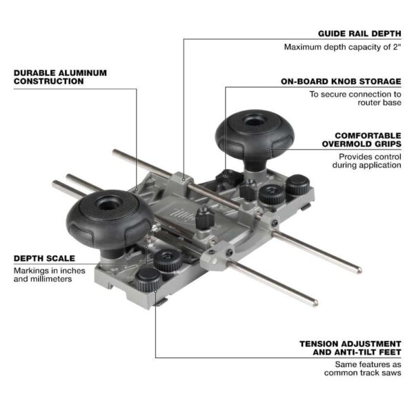 M18 FUEL 18V Lithium-Ion Cordless Brushless 1/2 in. Router (Tool-Only) with Track Adapter - Image 5