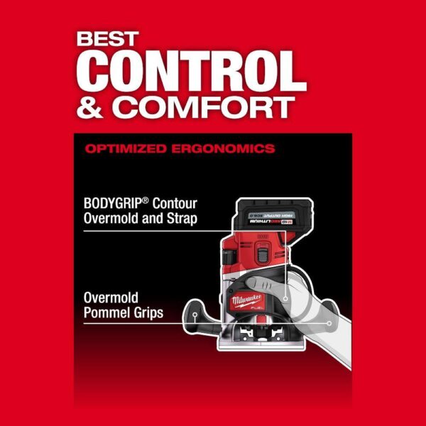 2838-20 M18 FUEL 18V Lithium-Ion Cordless Brushless 1/2 in. Router (Tool-Only) - Image 5