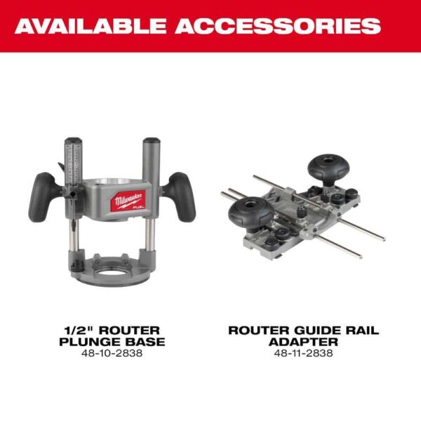 2838-20 M18 FUEL 18V Lithium-Ion Cordless Brushless 1/2 in. Router (Tool-Only) - Image 11