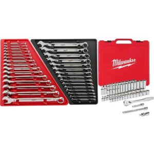 Combination SAE and Metric Wrench Set with 3/8 in. Drive SAE/Metric Ratchet and Socket Mechanics Tool Set (86-Piece)