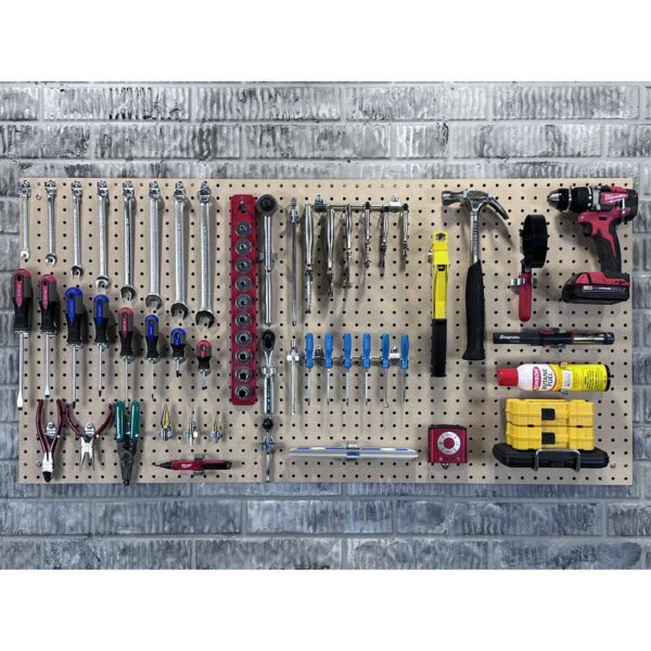 Products TPB-2N (2) 24 In. W x 48 In. H x 1/4 In. D Natural Heavy Duty HDF Round Hole Pegboards - Image 5