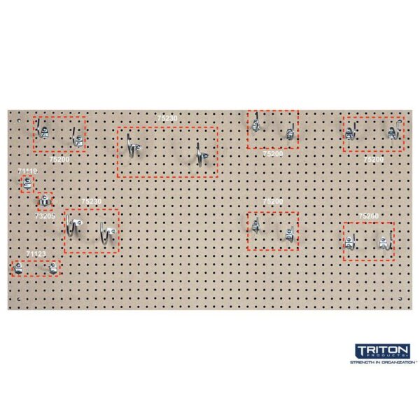 Products TPB-2N (2) 24 In. W x 48 In. H x 1/4 In. D Natural Heavy Duty HDF Round Hole Pegboards - Image 4