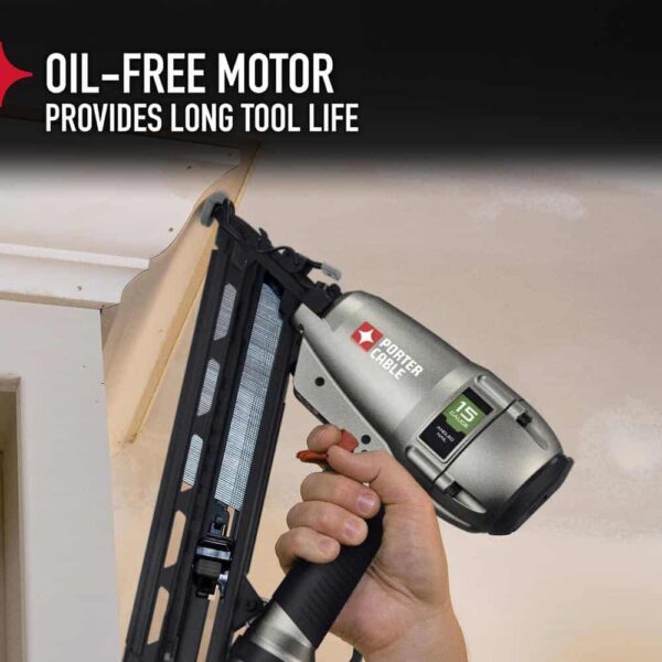 Porter-Cable DA250CC2002 6 Gal. 150 PSI Portable Electric Air Compressor and 15-Gauge Pneumatic 2-1/2 in. Angled Finish Nailer - Image 10