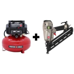 Porter-Cable DA250CC2002 6 Gal. 150 PSI Portable Electric Air Compressor and 15-Gauge Pneumatic 2-1/2 in. Angled Finish Nailer