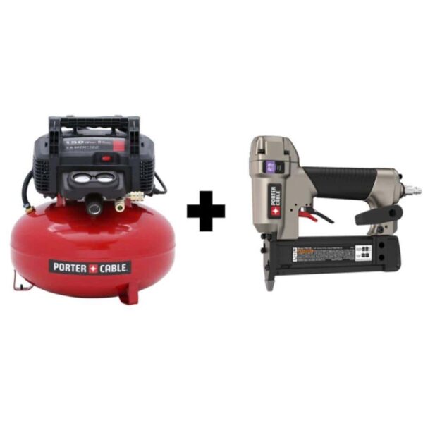 Porter-Cable PIN138C2002 6 Gal. 150 PSI Portable Electric Air Compressor and Pneumatic 23-Gauge 1-3/8 in. Pin Nailer