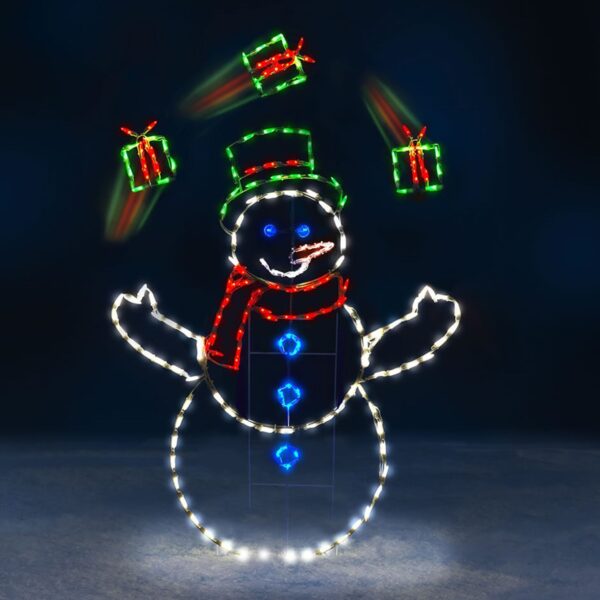 60  LED Animation Juggling Snowman Christmas Yard Decor - Image 2