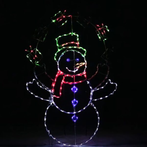 60  LED Animation Juggling Snowman Christmas Yard Decor - Image 8