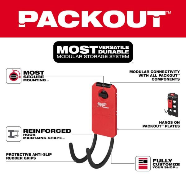 48-22-8331-4 PACKOUT Curved Utility Hook (4-Pack) - Image 2